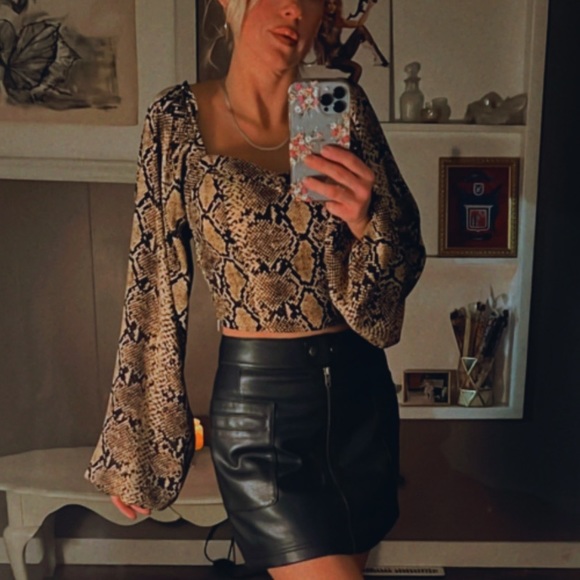 Etophe Studios Python Crop Blouse- Sz S - Picture 12 of 12